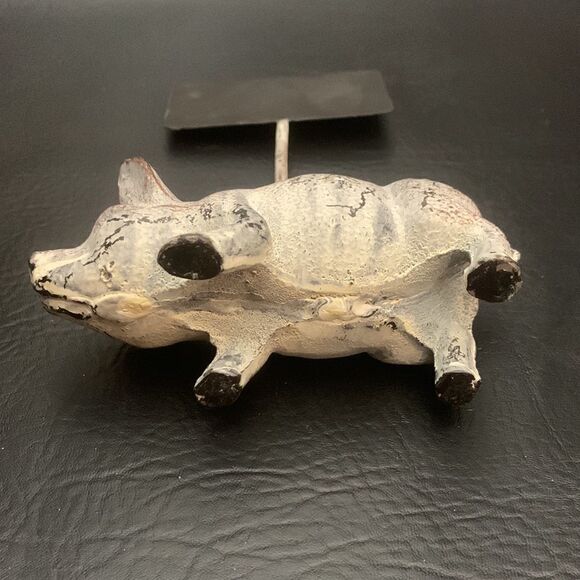 Cast Iron Pig Chalkboard Sign Food Or Place Card Marker Heavy Durable Pork Used - Picture 4 of 5